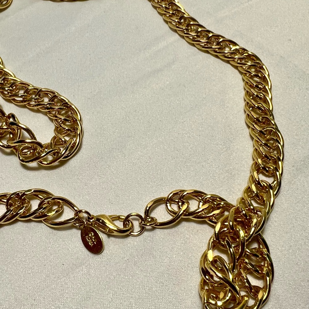 Vintage Kenneth Jay Lane (KJL) Chain Gold-tone Necklace 30” long - Picture 6 of 6